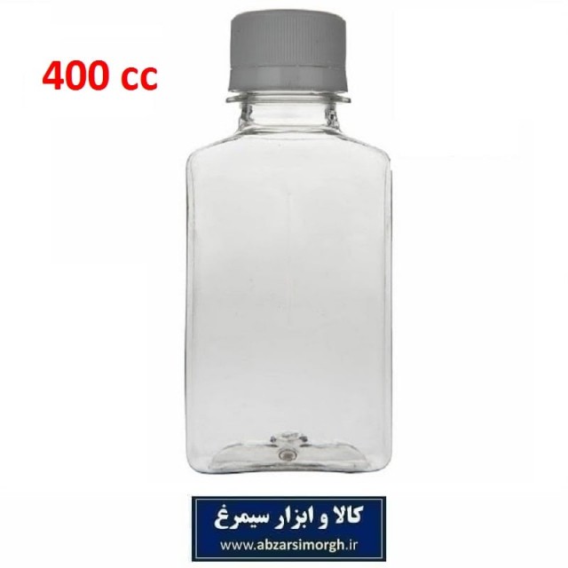 بطری پت کتابی یکبار مصرف شفاف با درب پلمپ 400 میلی لیتر HZY-021