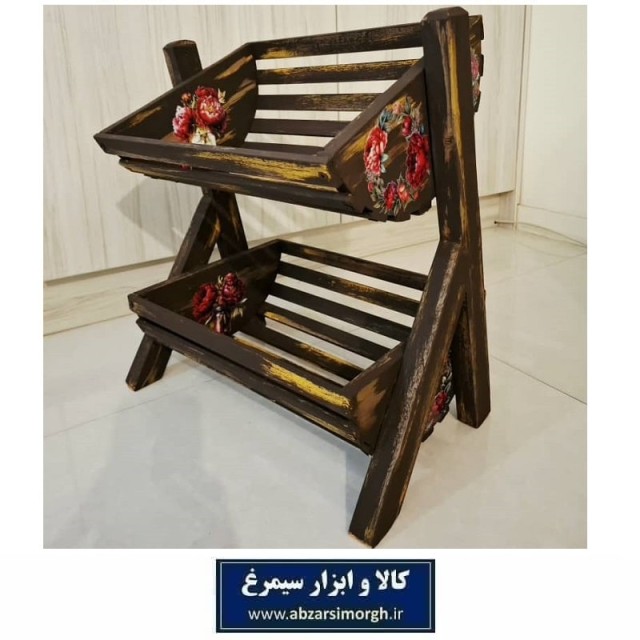 استند و جا سیب زمینی و پیاز چوبی دکوراتیو برند Soha Art سها آرت HWP-001