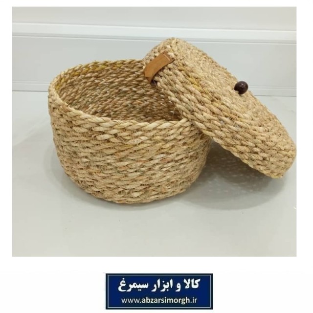 جای شکلات و تنقلات حصیری سنتی درب دار صنایع دستی HWK-040