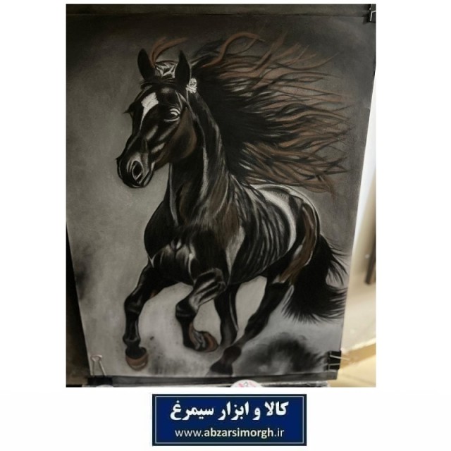 تابلو نقاشی سیاه قلم اسب