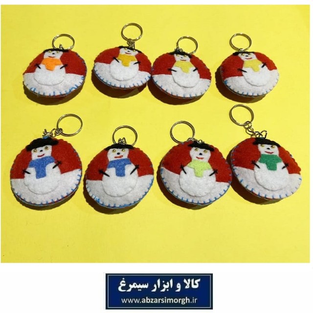 جاکلیدی و آویز نمدی آدم برفی جوایز مدرسه و هدیه دانش آموزی و دبستان HFK-004