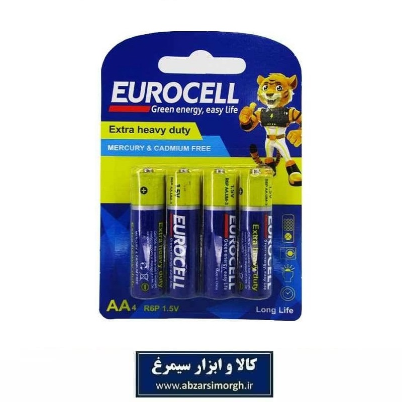 باتری قلمی یوروسل Eurocell کارت 4 عددی تاریخ مصرف 2029 میلادی EBT-014