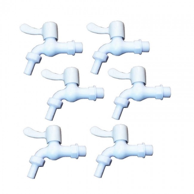 شیر پلاستیکی سفید کیمیا مکث دسته گازی ۶ عددی OSSP-002