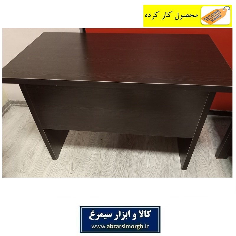میز اداری چوبی ۱۱۰ سانت رنگ قهوه ای کارکرده و سالم UTW-006