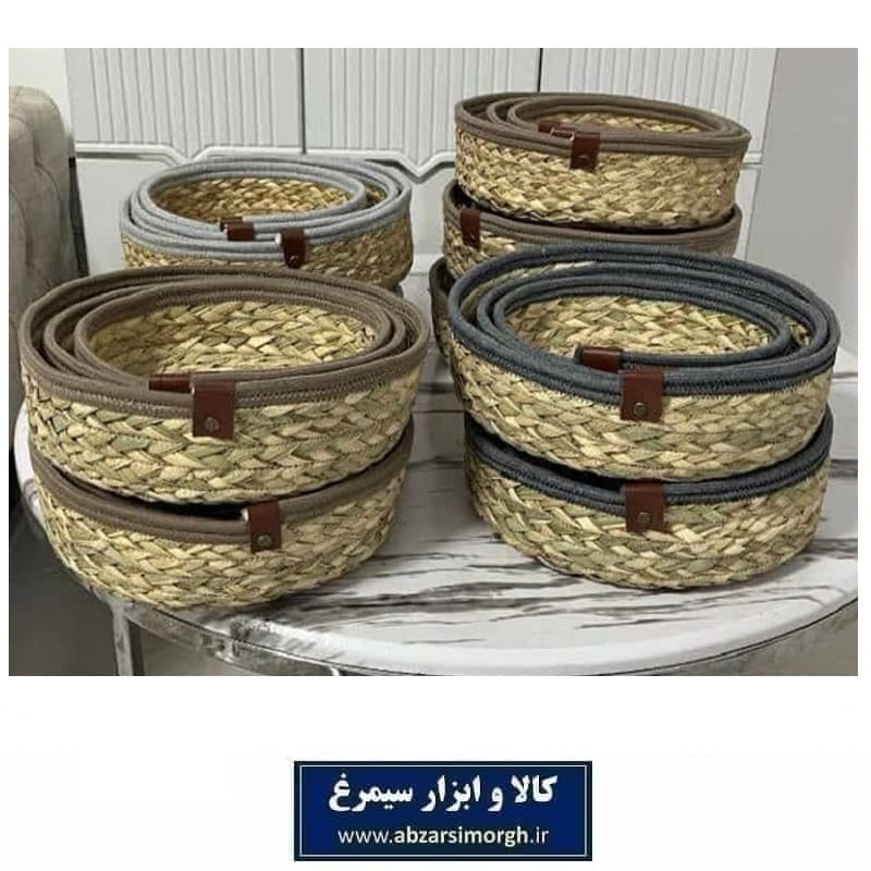 سبد حصیری سنتی سه خال صنایع دستی شمال HWK-047