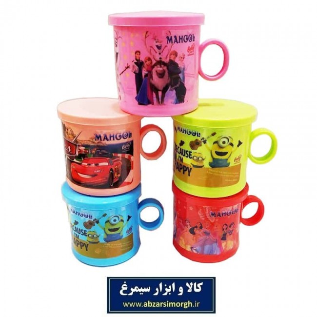 لیوان پلاستیکی درب دار فانتزی کارتونی OLV-002