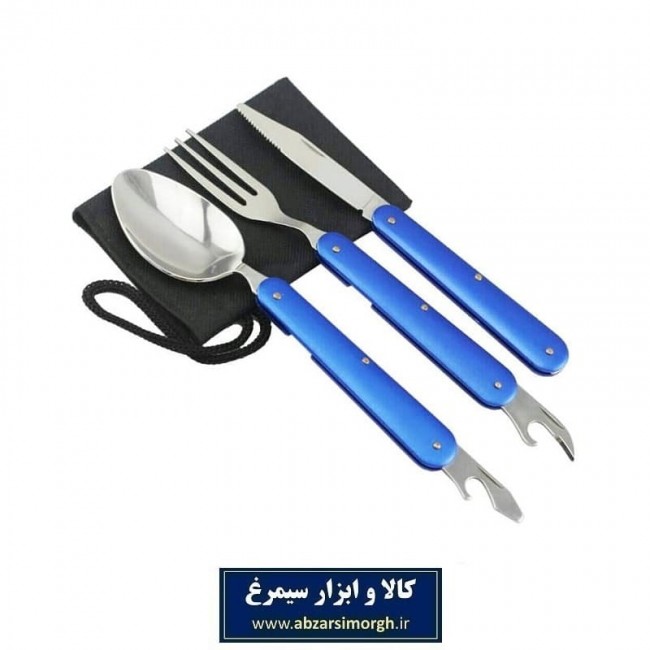 ست قاشق، چنگال و چاقو تاشو سفری و کوهنوردی 3 عدد با کاور  HKB-002