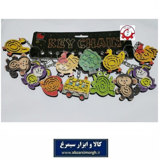 جاکلیدی و بازی فکری ساچمه ای هزار تو مدل کارتونی فروش تک و جین 12 عددی HSK-139