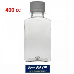 بطری پت کتابی یکبار مصرف شفاف با درب پلمپ 400 میلی لیتر HZY-021