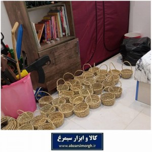 سبد حصیری گرد سایز کوچک با دسته HWK-027