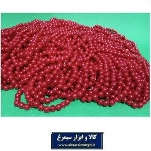 مروارید پلاستیکی نخ دار سایز 6 رنگ قرمز فروش بندی، وزنی و کیلویی HPL-RDT6