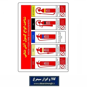 برچسب شناخت انواع کپسول کپسول آتش نشانی مدل B جنس PVC کالاسی KSS-024