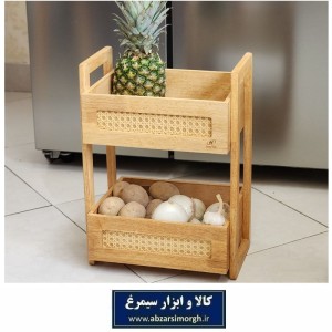 استند و جا سیب زمینی و پیاز چوبی دو طبقه