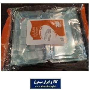 ظرف یکبار مصرف لانچ باکس بلند درب دار طلقی شفاف Tak Zarf تکظرف 20 عددی HZY-084
