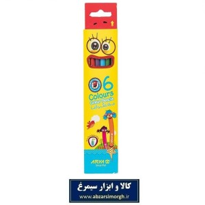 مداد رنگی Arya آریا 6 رنگ جعبه مقوایی کد 3011