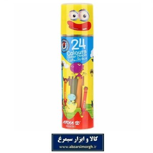 مداد رنگی Arya آریا 24 رنگ استوانه ای طرح لبخند کد 3052