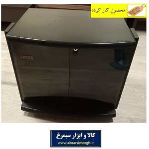 میز تلوزیون یا تی وی چوبی قدیمی رنگ مشکی کارکرده سالم UTT-001