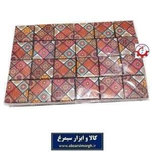 جعبه هدیه و کادو مقوایی انگشتر و حلقه طلا و نقره طرح سنتی کاشی 3 * 4.5 * 4.5 سانت OPK-018