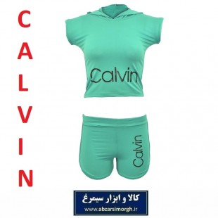 نیم تنه و شلوارک ورزشی زنانه Calvin کلوین فری سایز رنگ سبز