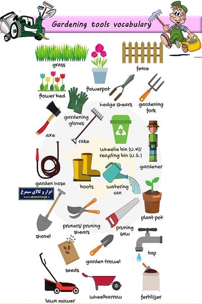 معرفی تصویری ابزاآلات - ابزار باغبانی و فضای سبز Gardening Tools Names