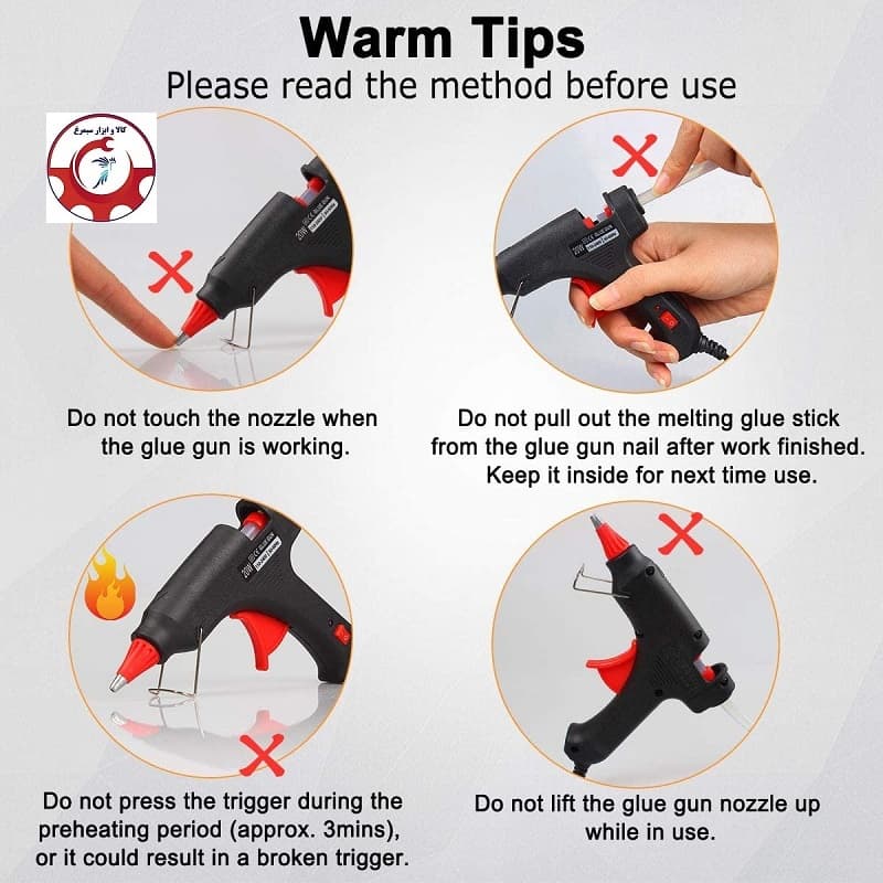 ابزارآلات-نکات ایمنی کار با چسب داغ Hot Glue Gun Working Tips