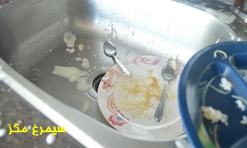 خودداری از ریختن پسماند مواد غذایی در سینک ظرفشویی
