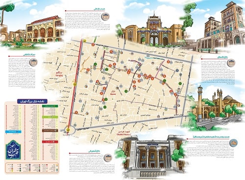 دانلود نقشه بازار بزرگ تهران Tehran Grand Bazar Map Download