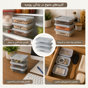 ظرف نگهدارنده پلاستیکی کارین مدل بهسا مناسب فریز بسته 3 عددی