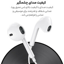 هندزفری اپل مدل EarPods بدون قابلیت نویز کنسلینگ، اتصال از طریق لایتنینگ