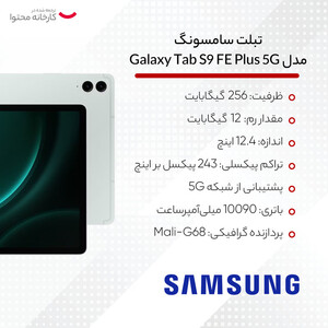 تبلت سامسونگ مدل Galaxy Tab S9 FE Plus 5G SM-X616B ظرفیت 256 گیگابایت و رم 12 گیگابایت