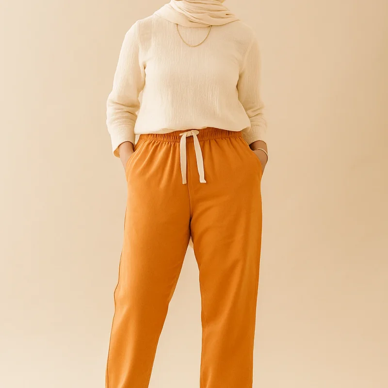 شلوار لینن نیم بگ زنانه