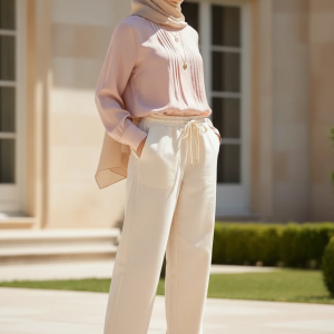 شلوار لینن نیم بگ زنانه