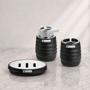 ست سرویس بهداشتی سه تکه مشکی پیکسل