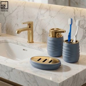 ست سرویس بهداشتی سه تکه طوسی پیکسل