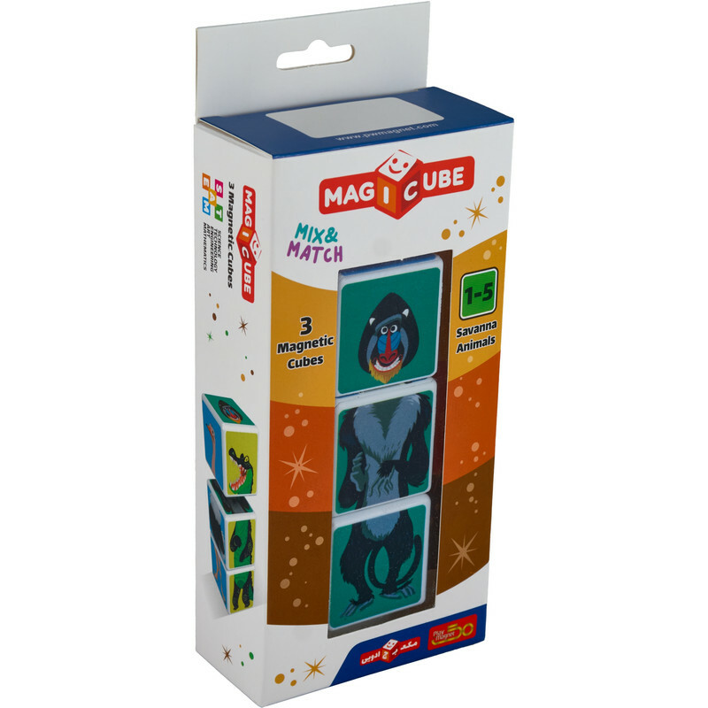 مکعب مغناطیسی 3 تایی حیوانات ساوانا
