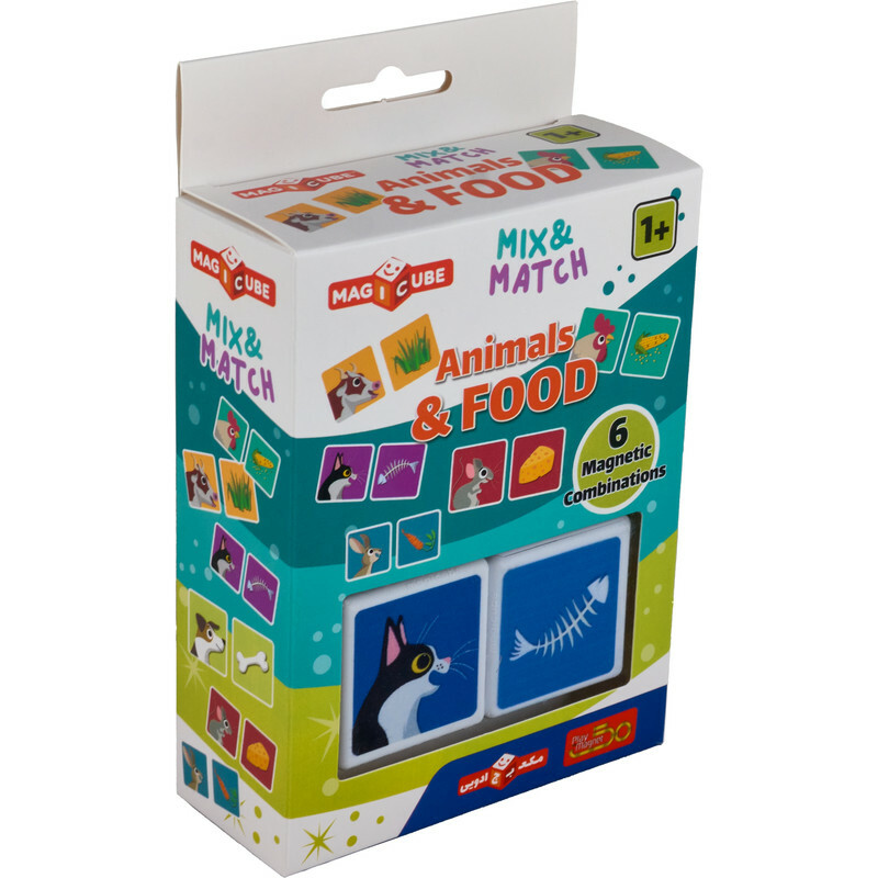 مکعب مغناطیسی 2 تایی حیوان و غذا