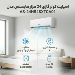 اسپلیت کولر گازی 24 هزار هایسنس مدل AS-24HR4SXTCA01