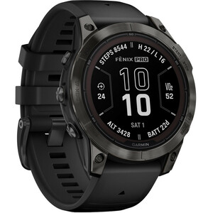 ساعت هوشمند گارمین مدل Fenix 7 pro Sapphire Solar دارای قابلیت های کنترل موسیقی (Music Player)، کنترل سطح اکسیژن خون، ضد آب، صفحه نمایش لمسی بند سیلیکون