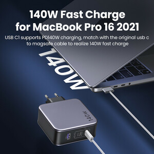 شارژر دیواری 140 وات یوگرین مدل 90549 به همراه کابل USB C