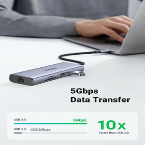 هاب 9 پورت USB-C یوگرین مدل CM490-90119