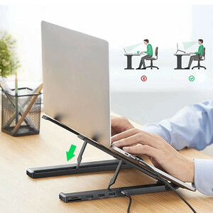 پایه نگهدارنده لپ تاپ و هاب 6 پورت یوگرین مدل CM359-80551