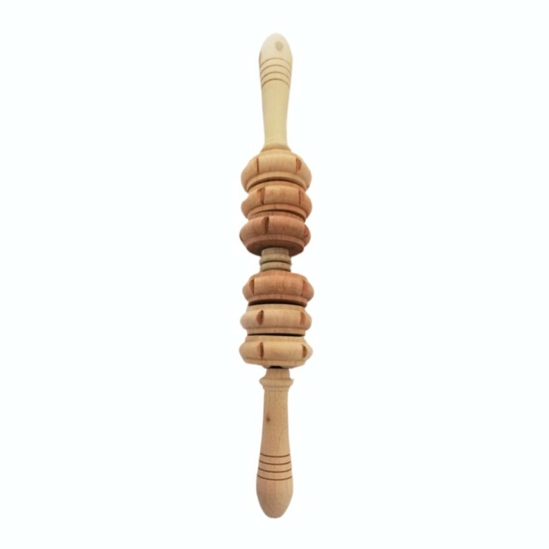 ماساژور چوبی وردنه ای عاج دار (6 چرخ)