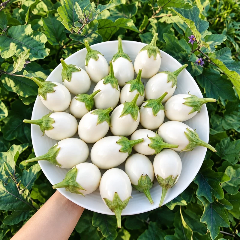 بذر بادمجان تخم مرغی سفید (Easter Eggplant)