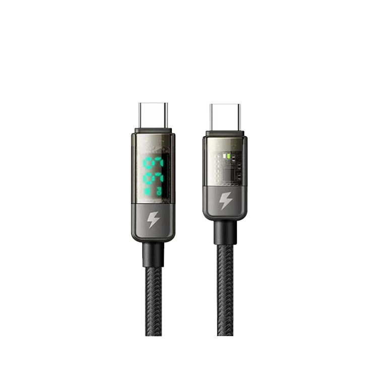 کابل شارژ هوشمند تایپ‌سی به تایپ‌سی مک‌دودو CA-3610 | توان ۱۰۰ وات، نمایشگر دیجیتال و قطع‌کن خودکار | طول ۱.۲ متر