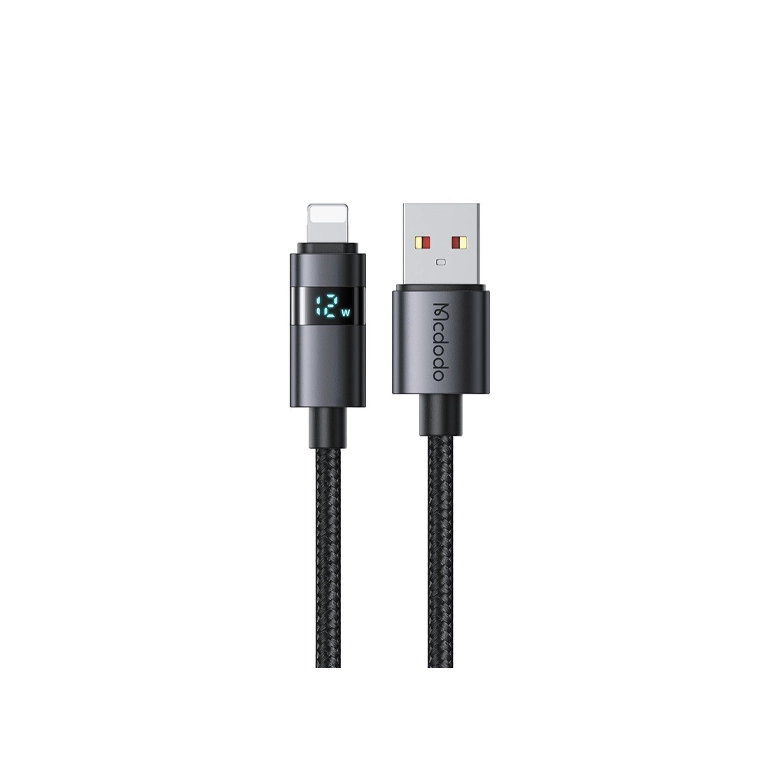 کابل شارژ سریع آیفون مک‌دودو CA-6490 | لایتنینگ 3 آمپر با نمایشگر دیجیتال و کارپلی