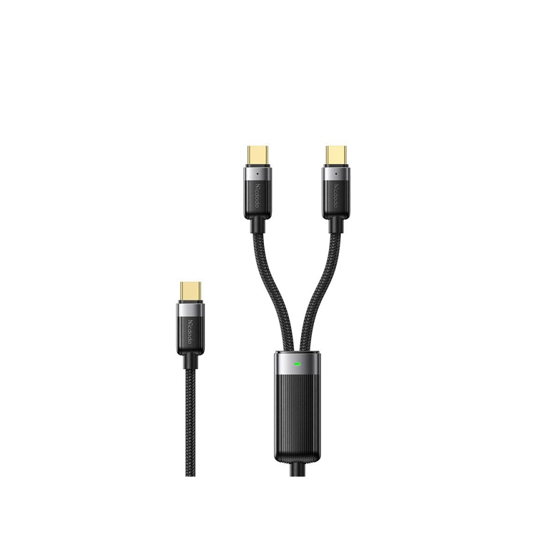 کابل تایپ‌سی دوپورت مک‌دودو CA-6780 | فست شارژ ۱۰۰ وات، شارژ هم‌زمان دو دستگاه، طول ۱.۵ متر