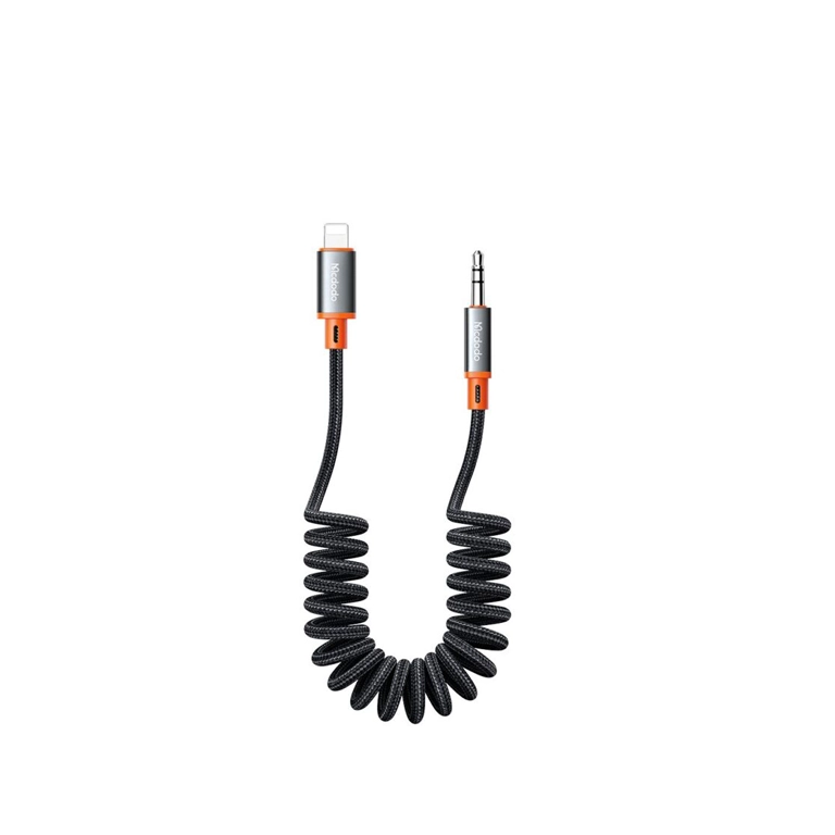 کابل تبدیل فنری لایتنینگ به جک ۳.۵ میلی‌متری AUX مک‌دودو CA-0890 | طول ۱.۸ متر، صدای HiFi و طراحی مقاوم