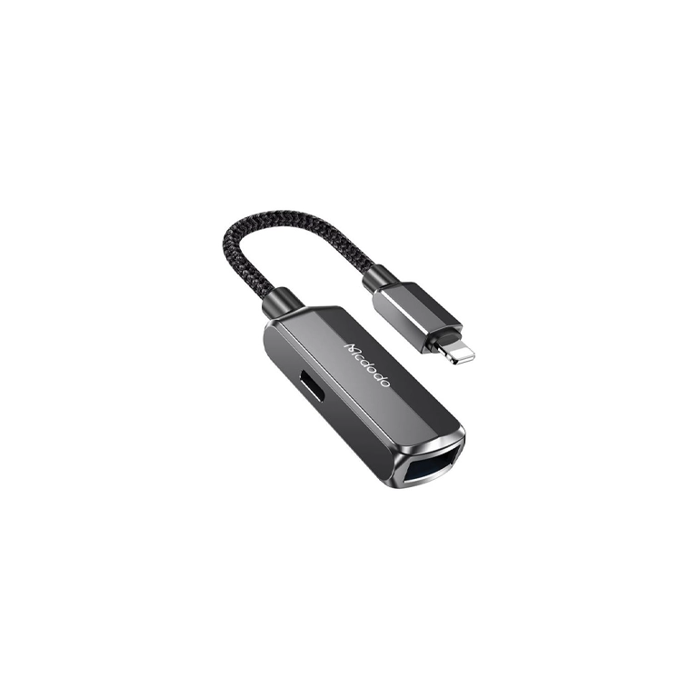 مبدل OTG لایتنینگ به USB-A و لایتنینگ مک‌دودو CA-2690 | اتصال هارد ۲ ترابایت، شارژ سریع آیفون