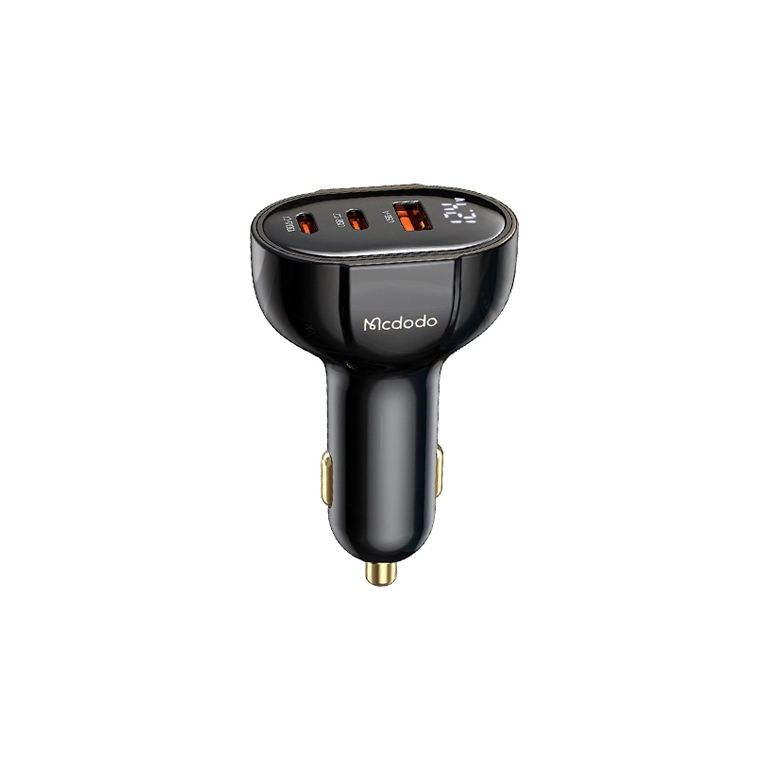 شارژر فندکی مک‌دودو CC‑4450 | با ۳ پورت ۱۲۸ وات + PD/QC، فست شارژ، نمایشگر دیجیتال