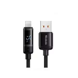 کابل شارژ سریع و انتقال داده یو اس بی  به لایتنینگ 3A مک‌دودو CA-5000 | نمایشگر دیجیتال 1.2 متر